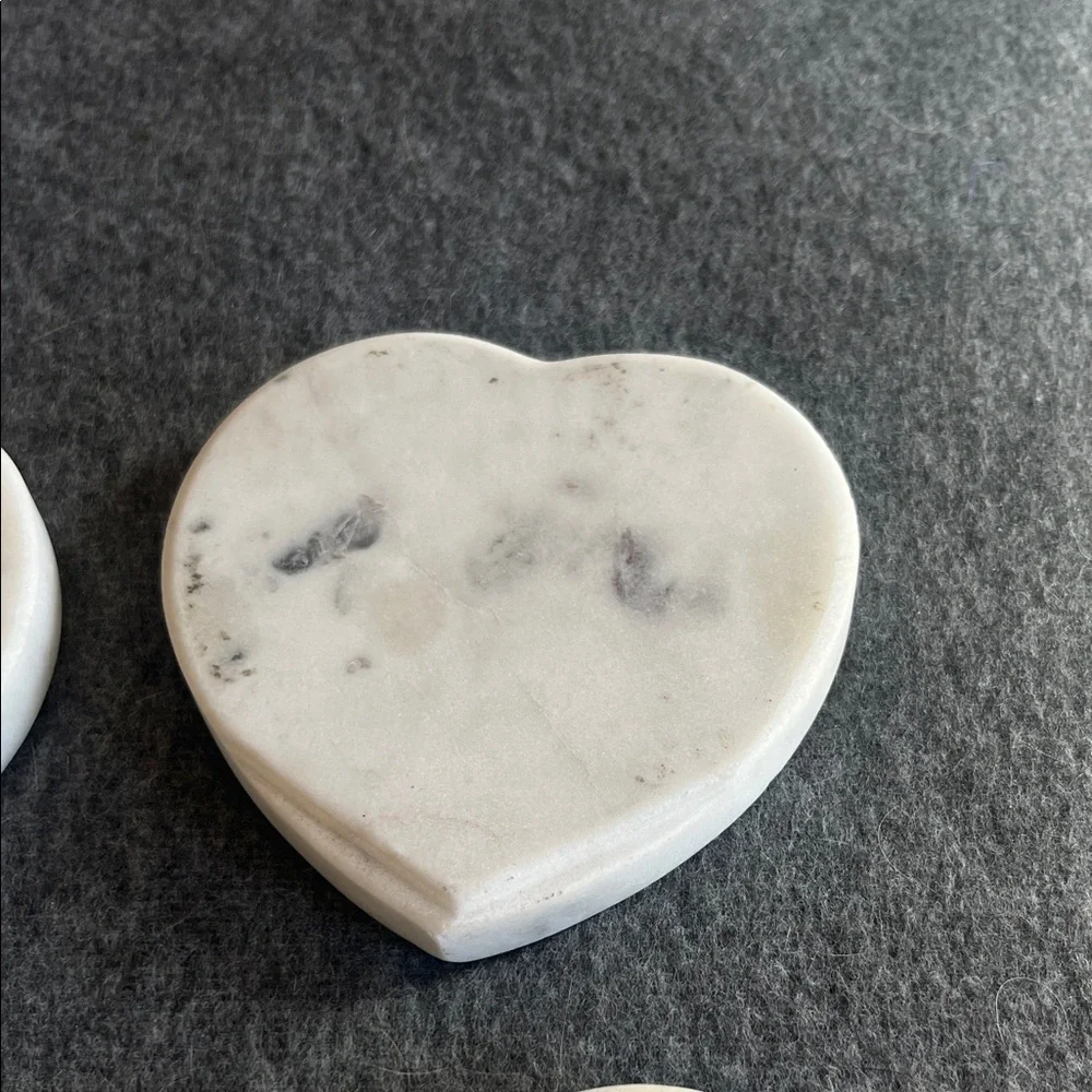 Heart-Shaped Marble Coasters Set of 4